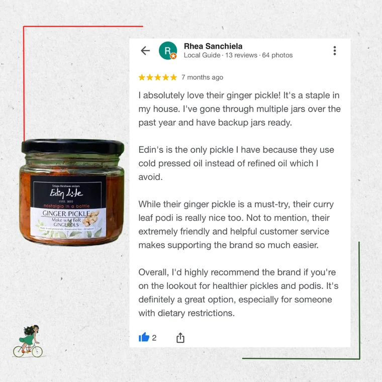 Customer review of Ginger Pickle