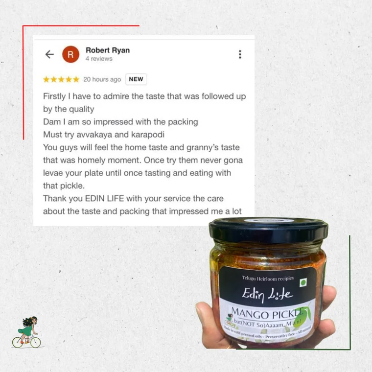 Customer review of Mango Pickle